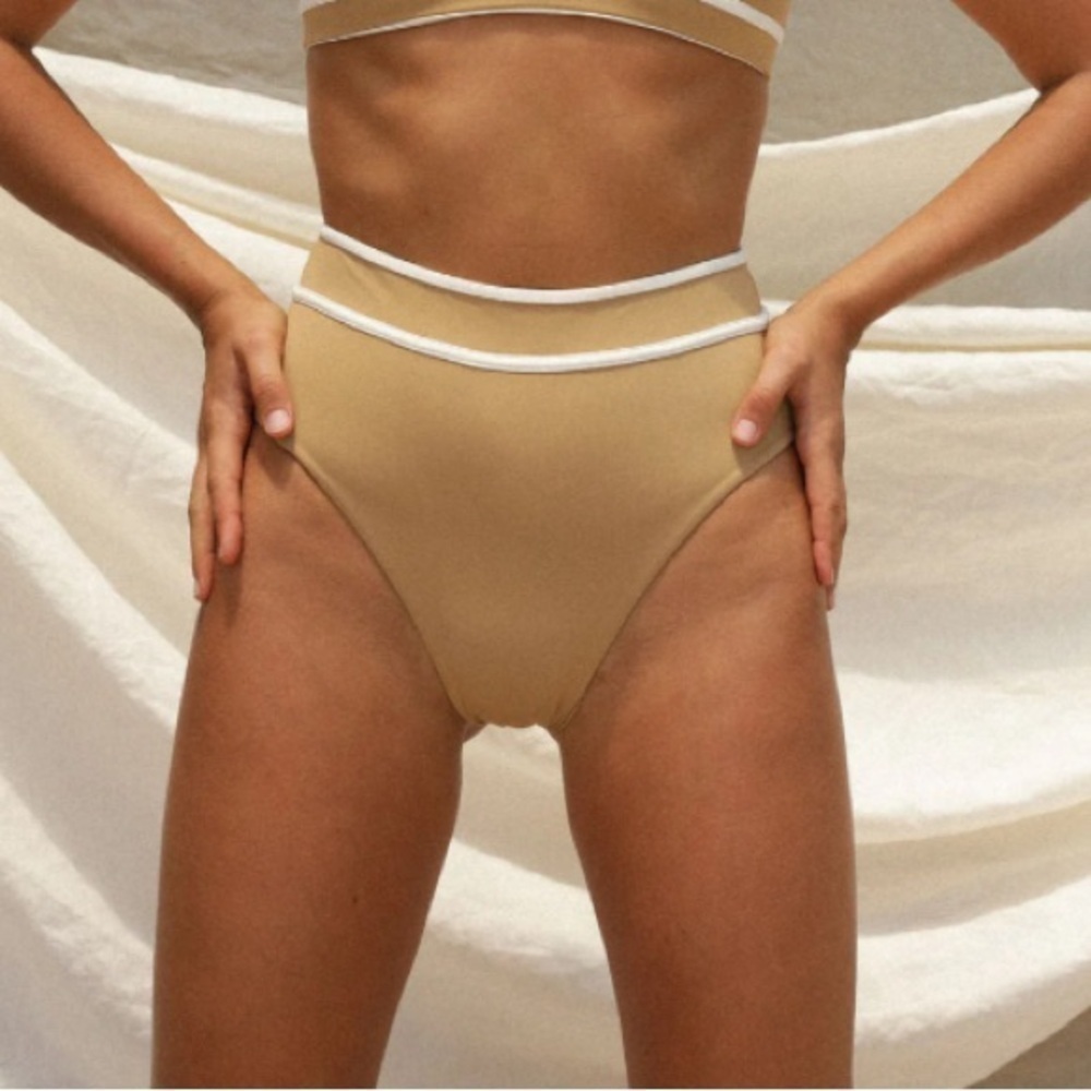 Revolve FP Stone Fox Swim Juniper High Waist Bikini Bottom Tannin Sz XS NWT
